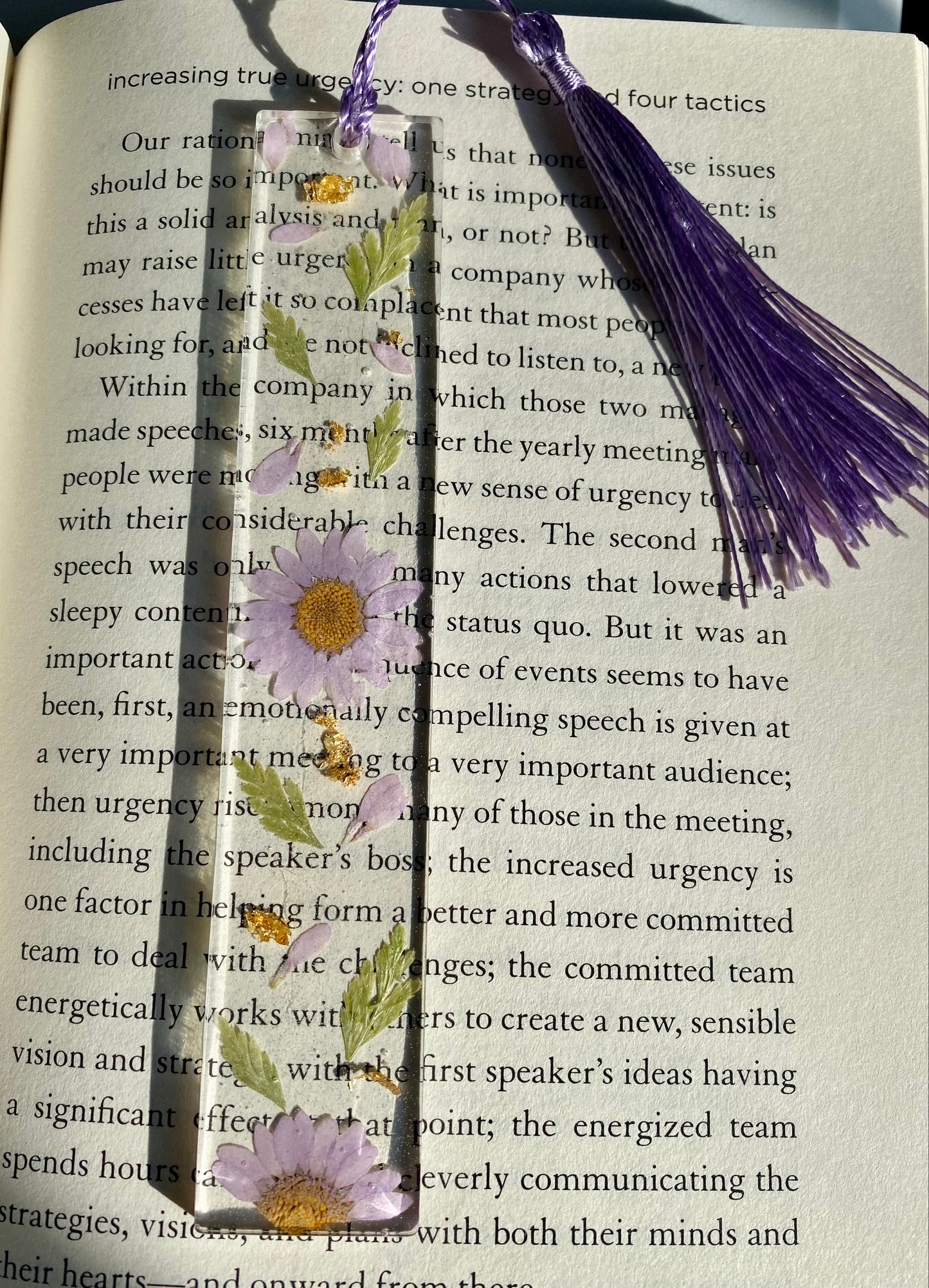 Lavender Daisy Glow Bookmark