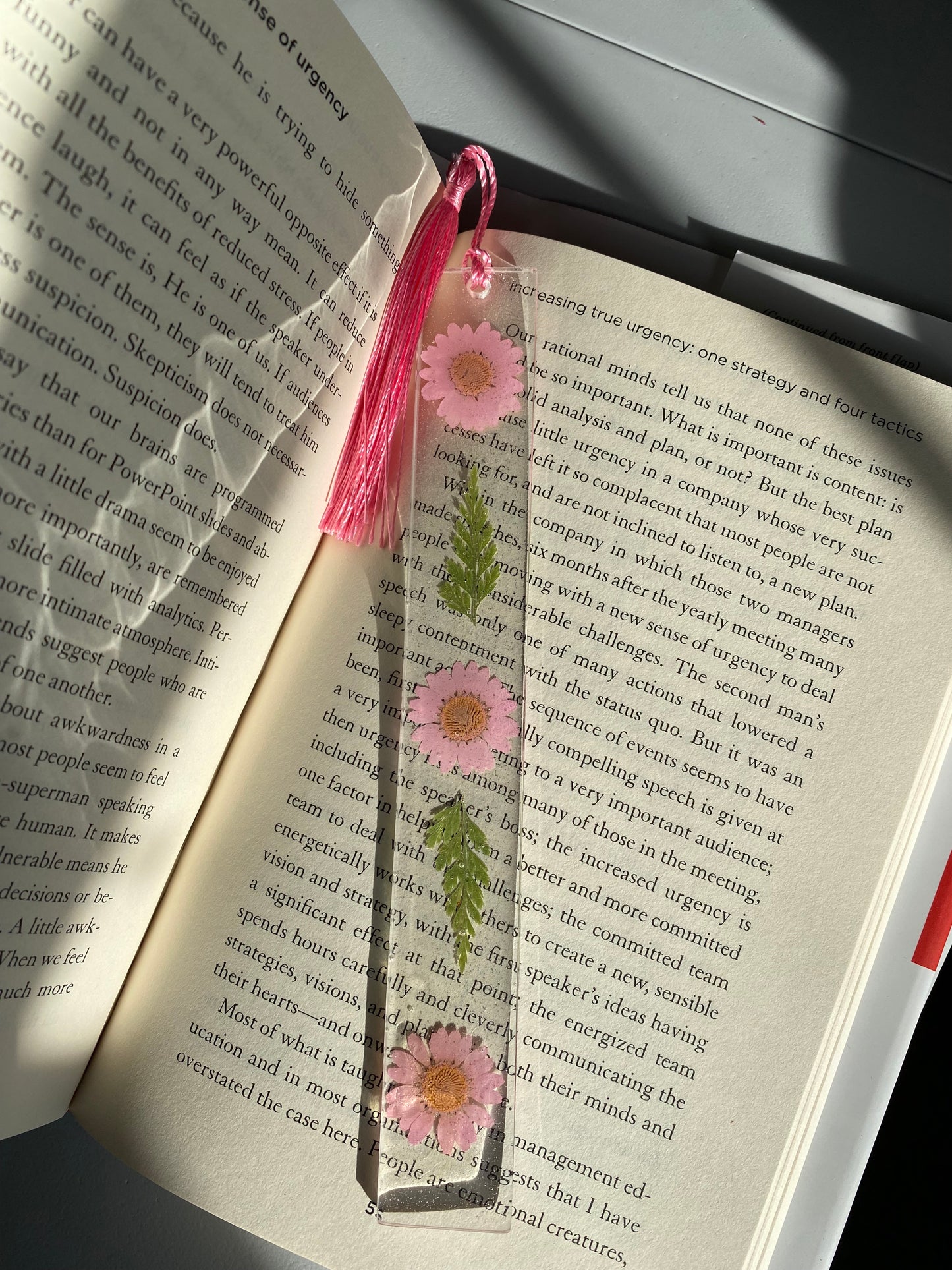 Rose Daisy Glow Bookmark