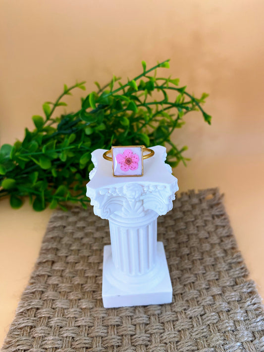 Mini Pink Floral Ring