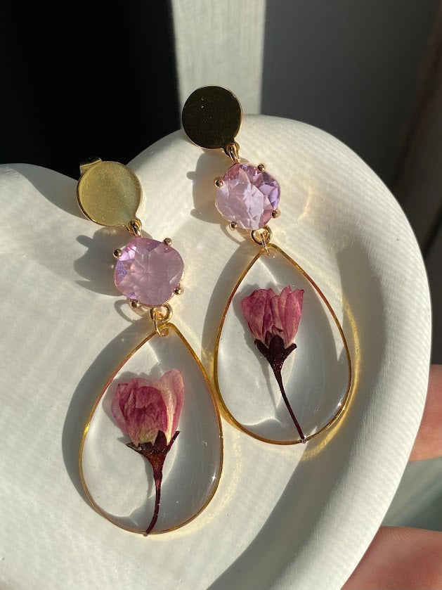 Petal Rose Gem Earrings