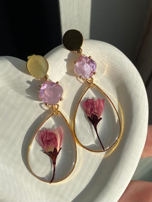 Petal Rose Gem Earrings