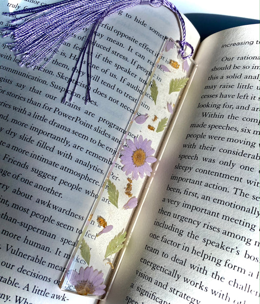 Lavender Daisy Glow Bookmark