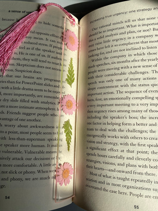 Rose Daisy Glow Bookmark