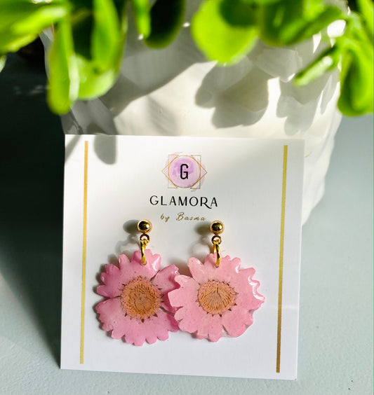 Rose Daisy Dangle Earrings