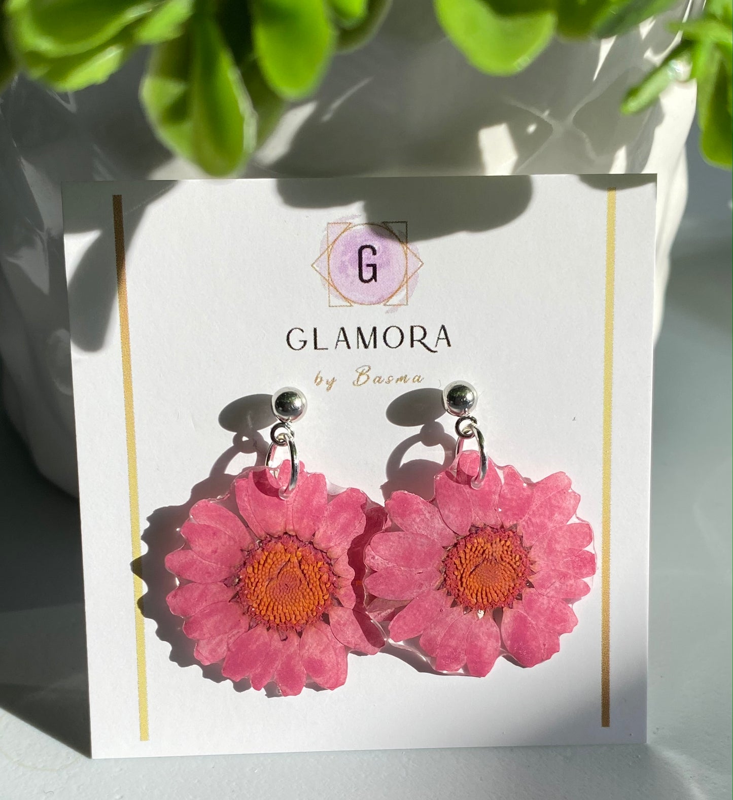 Watermelon Daisy Dangle Earrings