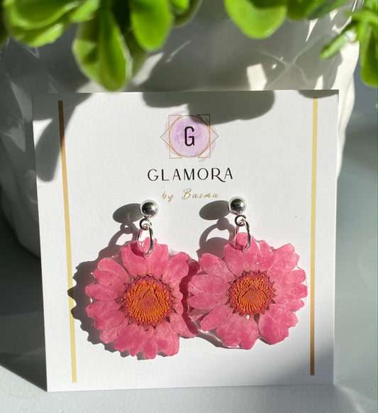 Watermelon Daisy Dangle Earrings