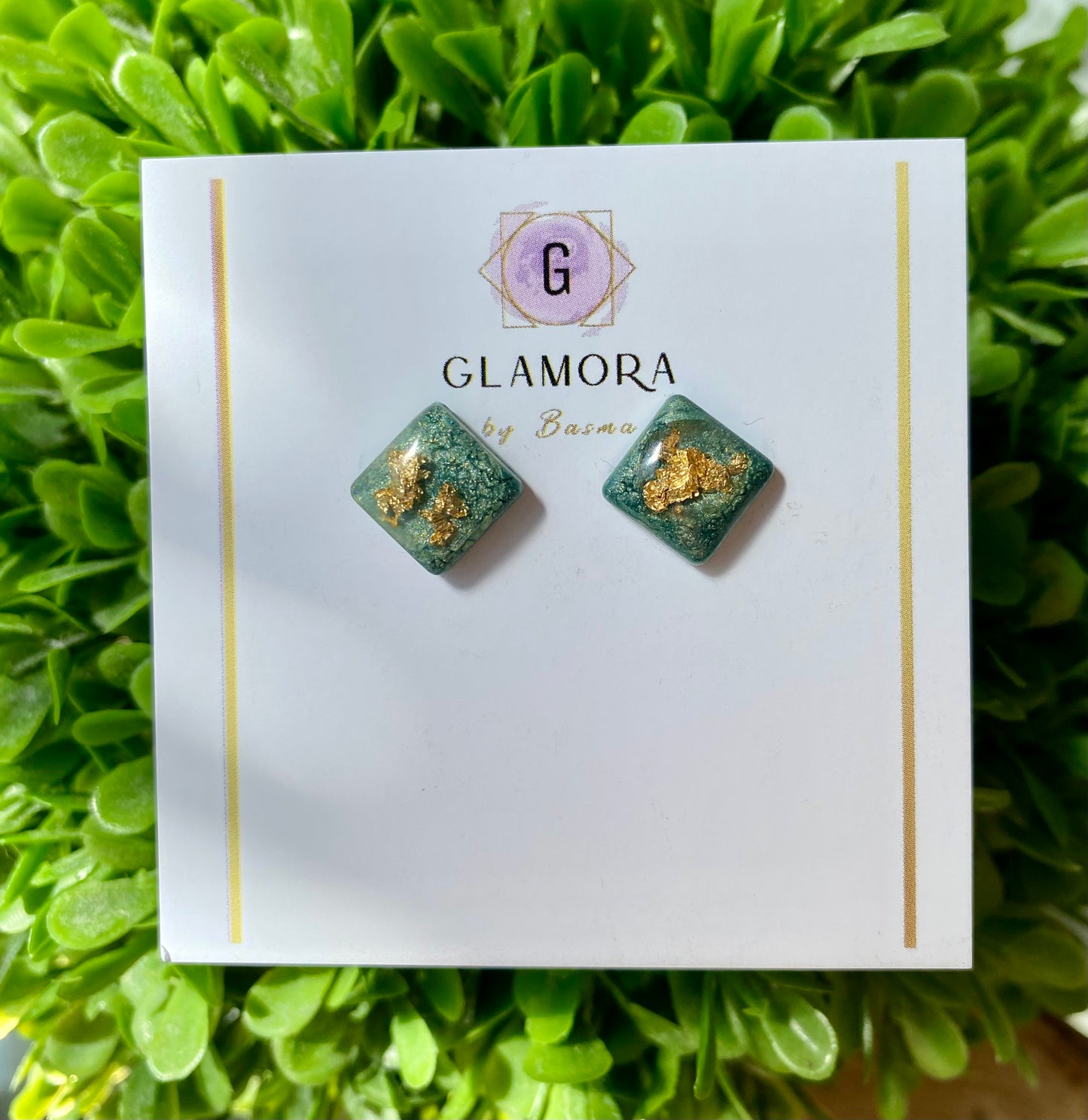Golden Green Gleam Studs