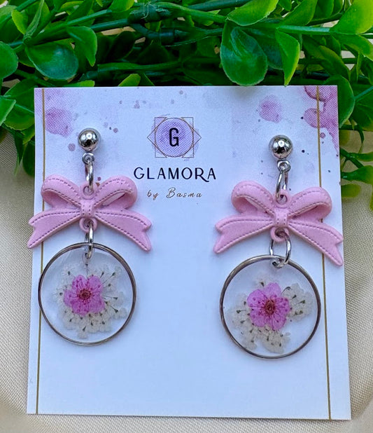 The Pink Bow Earrings